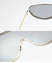 Load image into Gallery viewer, Oversized Rimless Google Style Sunglasses
