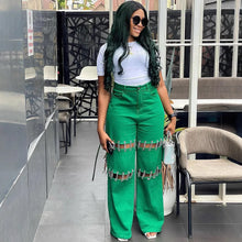 Load image into Gallery viewer, Naomi Chain Wide Leg Stitching Jeans
