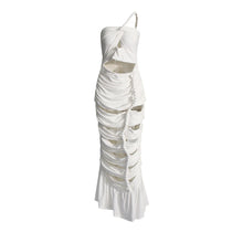 Load image into Gallery viewer, Giana Diagonal Collar Sleeveless High Waist Off Shoulder Temperament Dress
