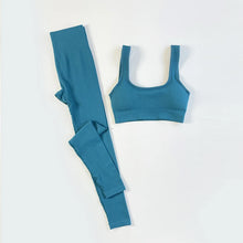 Load image into Gallery viewer, Seamless Ribbed High Waist Gym Set
