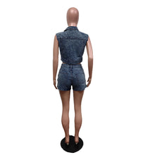 Load image into Gallery viewer, Le Fleur Denim Short Set

