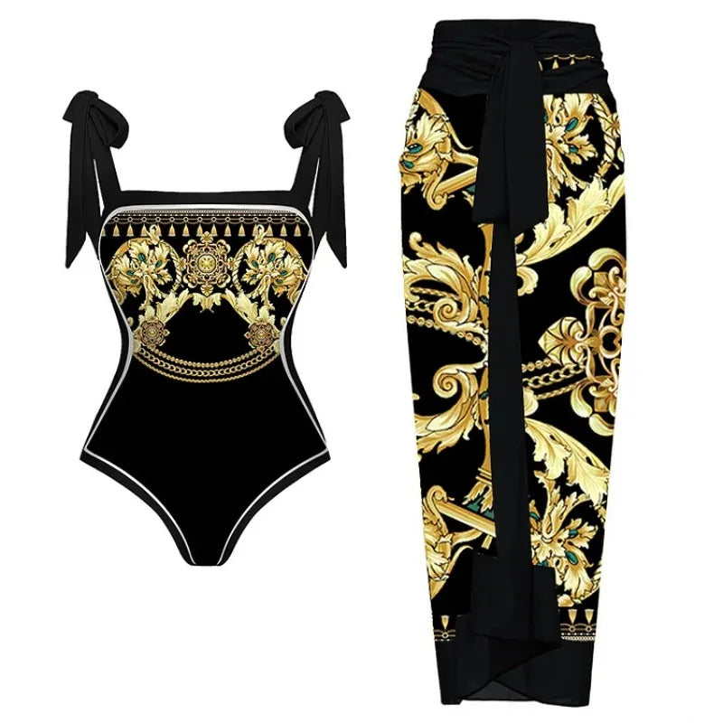Xena Gladiator Print Reversible Swimsuit