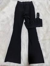 Load image into Gallery viewer, Solid Color Bandage Long Bell-Bottoms 2 Piece Set
