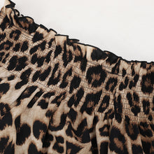 Load image into Gallery viewer, Ruffle Neck Off Shoulder Leopard Blouse
