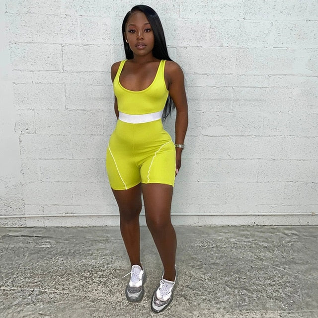 Solid Short Jumpsuit