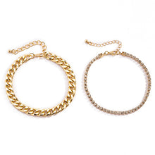 Load image into Gallery viewer, IngeSight.Z 4 Colors Charm Luxury Shiny Rhinestone Anklet Bracelet Adjustable Crystal Anklets On Foot Barefoot Sandals Jewelry
