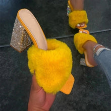 Load image into Gallery viewer, Angela Slip On Fur Wedges
