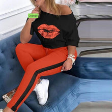 Load image into Gallery viewer, Two Piece Set Tracksuit Women Boat Anchor Print Plus Size 2 Piece Set crop top shorts Pants Femme Elastic Waist shorts for women
