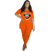 Load image into Gallery viewer, New Two Piece Plus Size Sets Women Summer Ovesized Casual Loose Pullover Top And Pants Set Plus Clothing Matching Set Outfits
