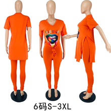 Load image into Gallery viewer, New Two Piece Plus Size Sets Women Summer Ovesized Casual Loose Pullover Top And Pants Set Plus Clothing Matching Set Outfits
