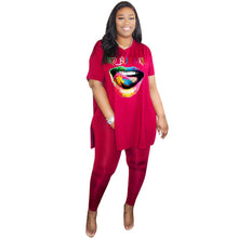 Load image into Gallery viewer, New Two Piece Plus Size Sets Women Summer Ovesized Casual Loose Pullover Top And Pants Set Plus Clothing Matching Set Outfits
